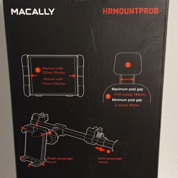 Macally Duel Position Car Seat Headrest Mount - Picture 9 of 13